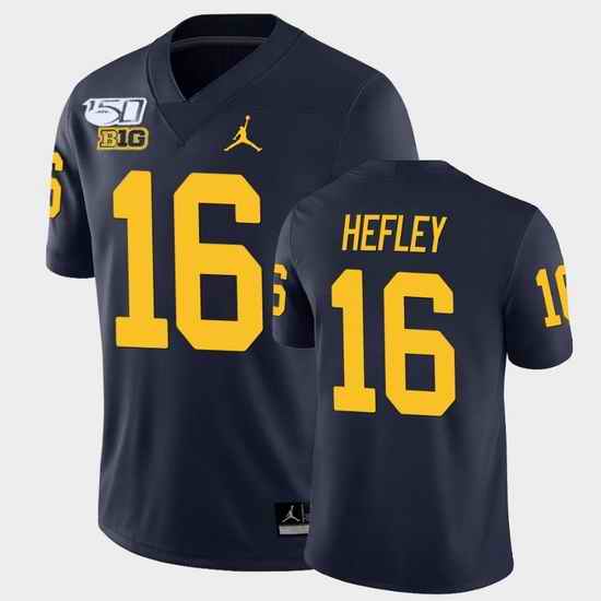 Men Michigan Wolverines Ren Hefley College Football Navy Alumni Player Game Jersey